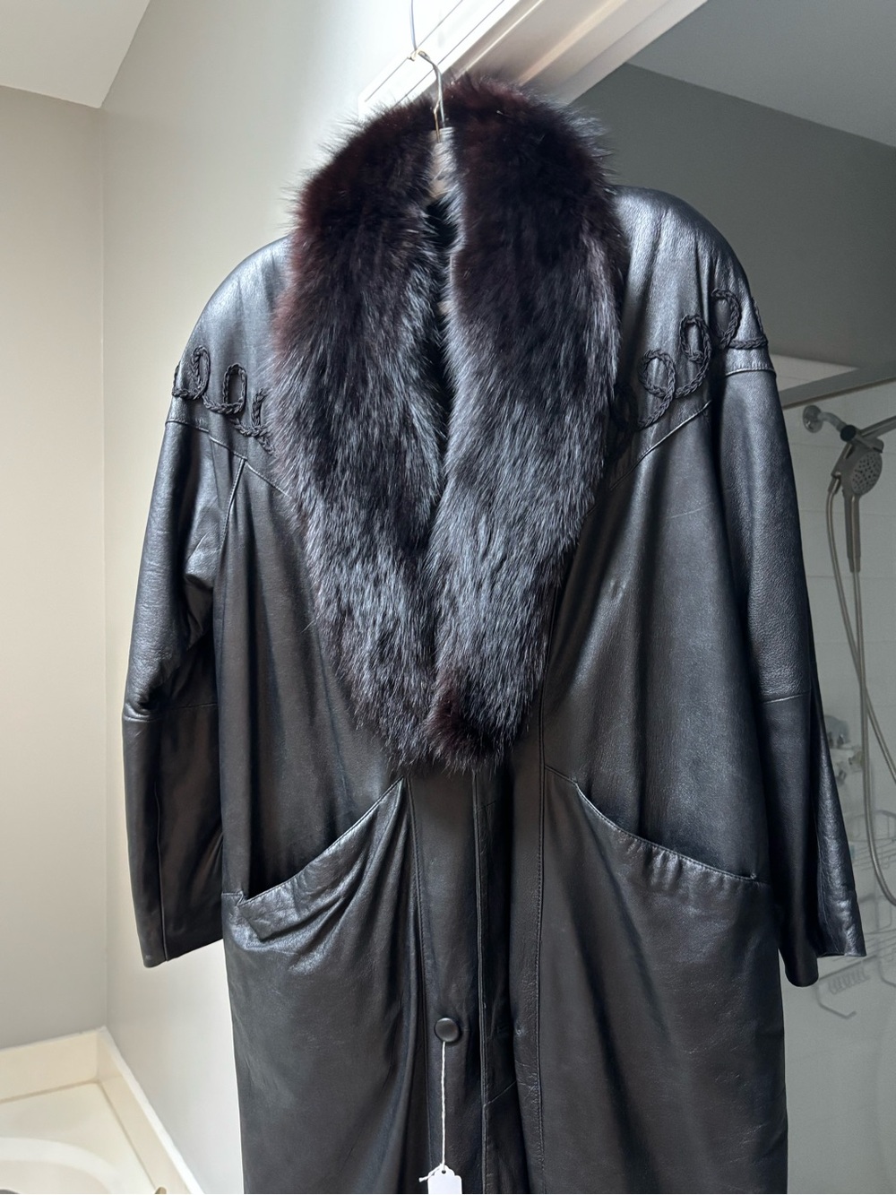 Greg Bell leather / Fox fur jacket M and Heinig